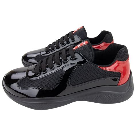 prada red patent sneakers|men's black patent leather sneakers.